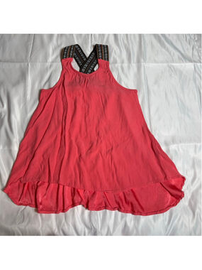 Women's Izzy & Lola Coral Tank Top with Black Straps M